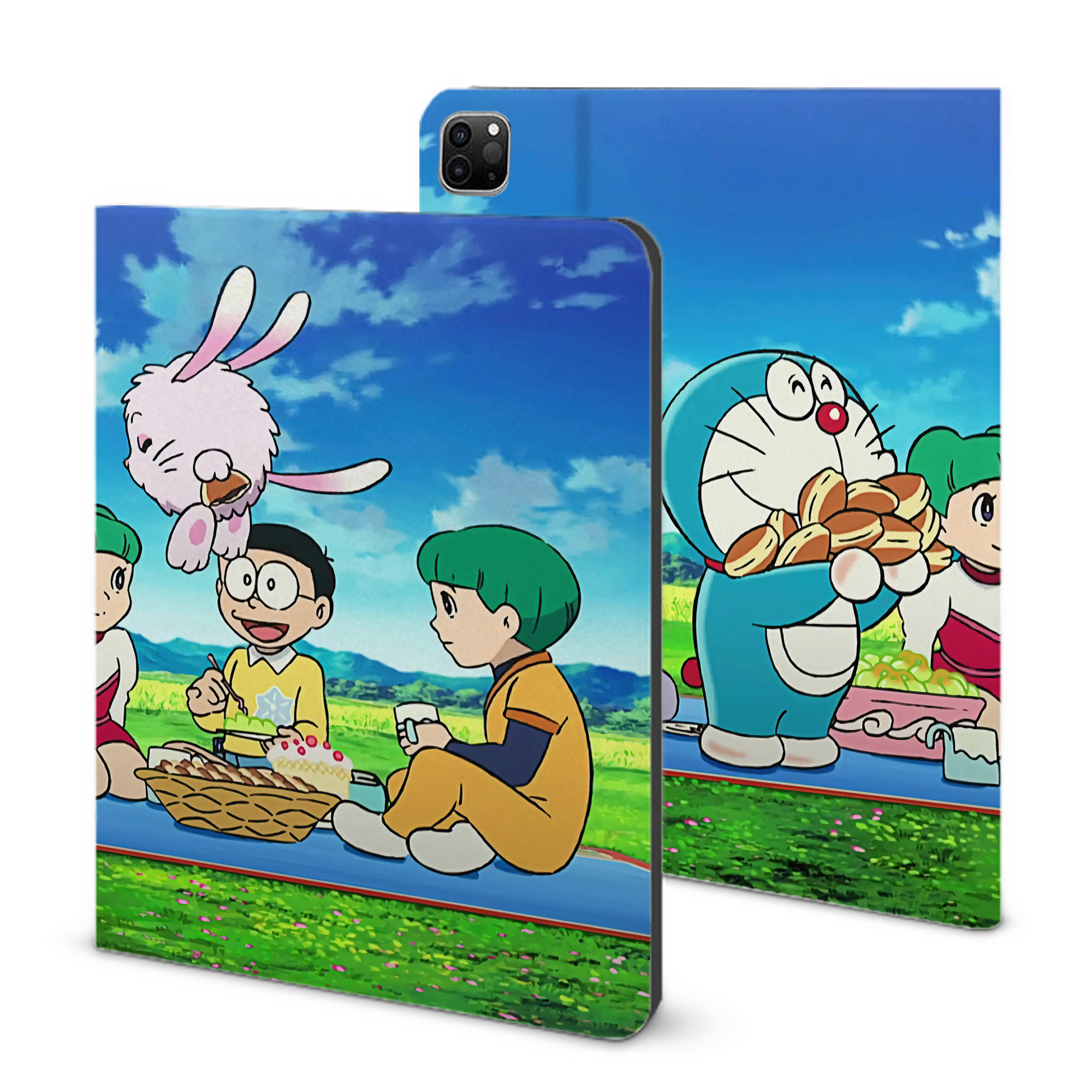 （画像用） ドラえもん Doraemon IPad ケース ブック型 PUレザー TPU 耐衝撃 軽量 薄型 ペン収納なし 全面保護 IPad 各モデル対応